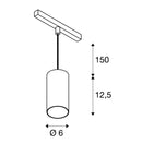 16W(1350Lm) 48V DALI 2 NUMINOS® S iekarams sliežu gaismeklis, IP20, matēts melns/glancēts hroms, dimmējams, neitrāli balta gaisma 4000K