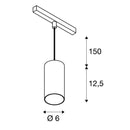 16W(1150Lm) 48V DALI 2 NUMINOS® S iekarams sliežu gaismeklis, IP20, matēts melns, dimmējams, neitrāli balta gaisma 4000K