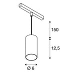 16W(1150Lm) 48V DALI 2 NUMINOS® S iekarams sliežu gaismeklis, IP20, matēts melns, dimmējams, neitrāli balta gaisma 4000K