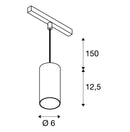 16W(1230Lm) 48V DALI 2 NUMINOS® S track luminaire, IP20, matt black/matt white, dimmable, neutral white 4000K
