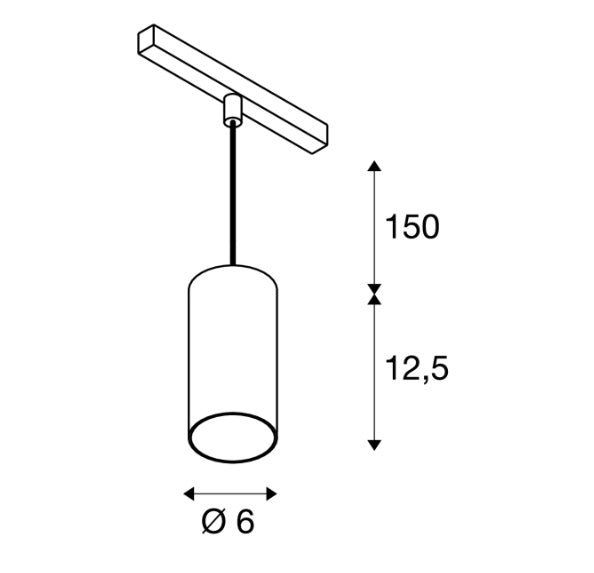 16W(1130Lm) 48V DALI 2 NUMINOS® S iekarams sliežu gaismeklis, IP20, matēts melns, dimmējams, neitrāli balta gaisma 4000K