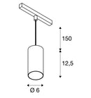 16W(1220Lm) 48V DALI 2 NUMINOS® S track luminaire, IP20, matt black/matt white, dimmable, neutral white 4000K
