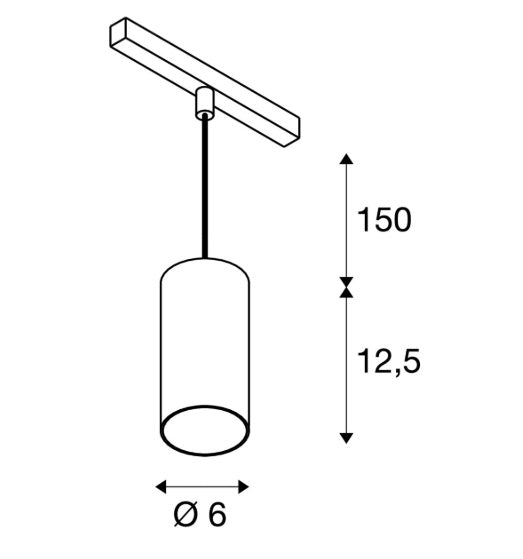 16W(1220Lm) 48V DALI 2 NUMINOS® S iekarams sliežu gaismeklis, IP20, matēts melns/matēts balts, dimmējams, neitrāli balta gaisma 4000K