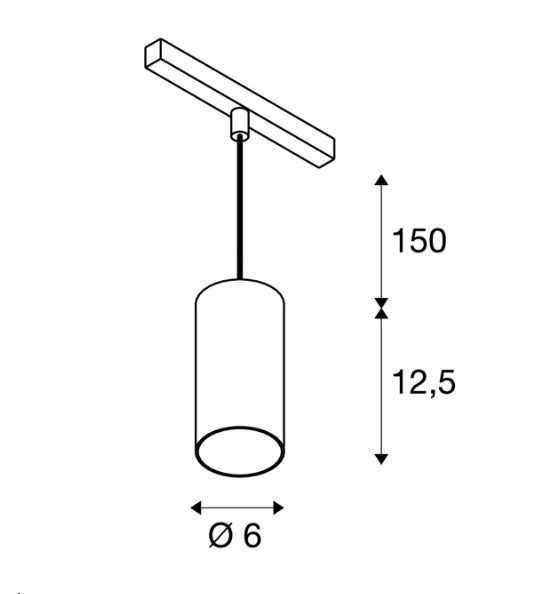 16W(1170Lm) 48V DALI 2 NUMINOS® S track luminaire, IP20, matt black/gloss chrome, dimmable, neutral white 4000K