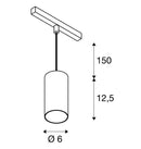 16W(1350Lm) 48V DALI 2 NUMINOS® S track luminaire, IP20, matt white, dimmable, neutral white light 4000K