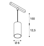 16W(1350Lm) 48V DALI 2 NUMINOS® S track luminaire, IP20, matt white, dimmable, neutral white light 4000K