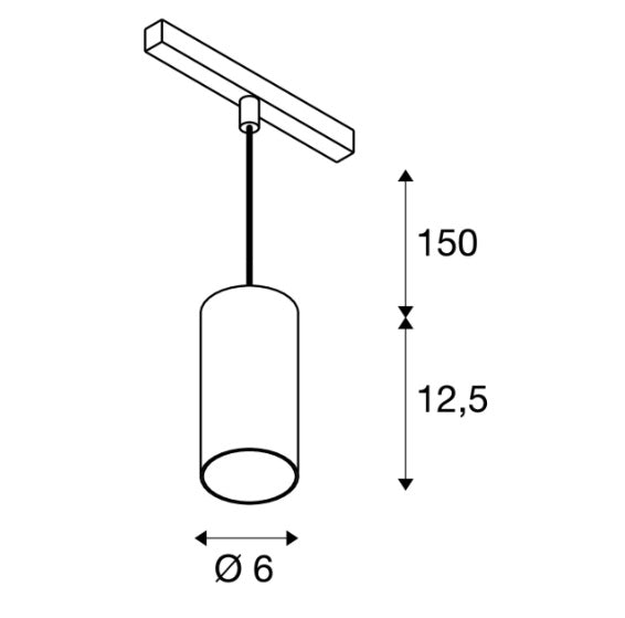 16W(1150Lm) 48V DALI 2 NUMINOS® S track luminaire, IP20, matt white/matt black, dimmable, neutral white 4000K