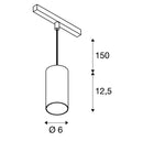 16W(1150Lm) 48V DALI 2 NUMINOS® S track luminaire, IP20, matt white/matt black, dimmable, neutral white 4000K