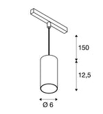 16W(1230Lm) 48V DALI 2 NUMINOS® S iekarams sliežu gaismeklis, IP20,matēts balts, dimmējams, neitrāli balta gaisma 4000K