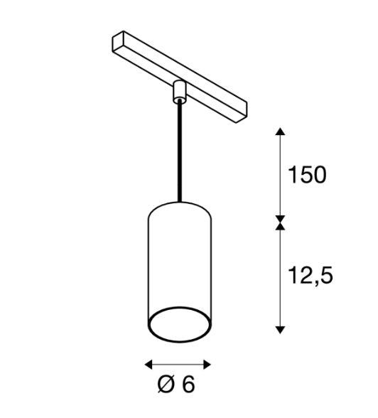 16W(1230Lm) 48V DALI 2 NUMINOS® S iekarams sliežu gaismeklis, IP20,matēts balts, dimmējams, neitrāli balta gaisma 4000K
