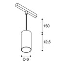 16W(1350Lm) 48V DALI 2 NUMINOS® S track luminaire, IP20, matt white/gloss chrome, dimmable, neutral white 4000K