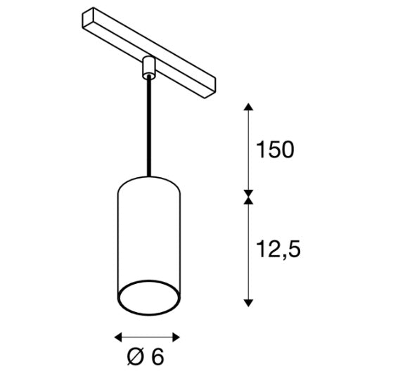 16W(1130Lm) 48V DALI 2 NUMINOS® S track luminaire, IP20, matt black/matt white, dimmable, neutral white 4000K