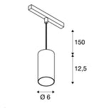 16W(1170Lm) 48V DALI 2 NUMINOS® S iekarams sliežu gaismeklis, IP20, matēts balts/glancēts hroms, dimmējams, neitrāli balta gaisma 4000K