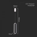 13W(1500Lm) LED design lamp, V-TAC, IP20, black, warm white light 3000K