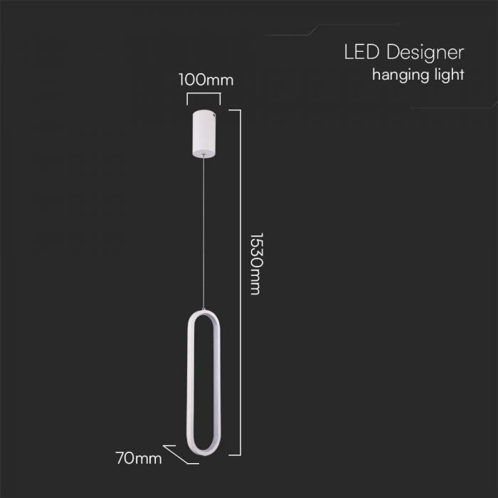 13W(1500Lm) LED design lamp, V-TAC, IP20, black, warm white light 3000K
