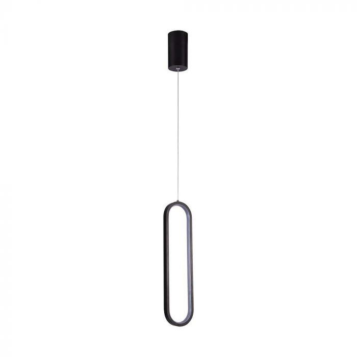 13W(1500Lm) LED dizaina gaismeklis, V-TAC, IP20, melns, neitrāli balta gaisma 4000K