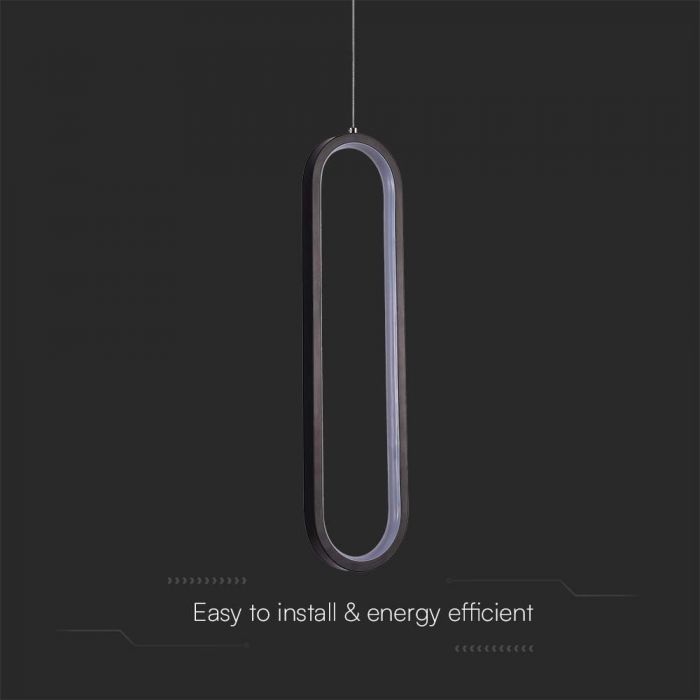 13W(1500Lm) LED dizaina gaismeklis, V-TAC, IP20, melns, neitrāli balta gaisma 4000K