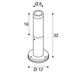 MAX 10W GU10 S-TUBE 32 uz virsmas montējams LED gaismeklis, matēts melns, IK06, IP65