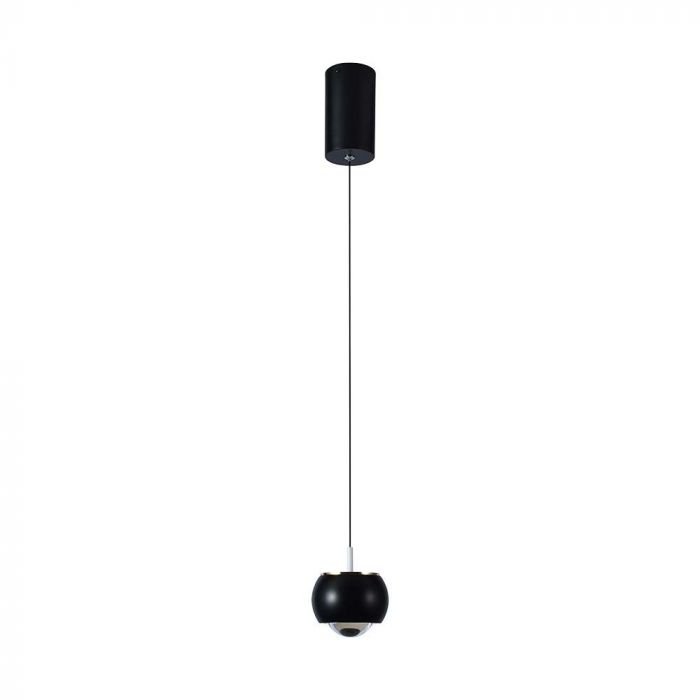 9W(1000Lm) LED-designarmatur, V-TAC, IP20, svart, neutralvit 4000K