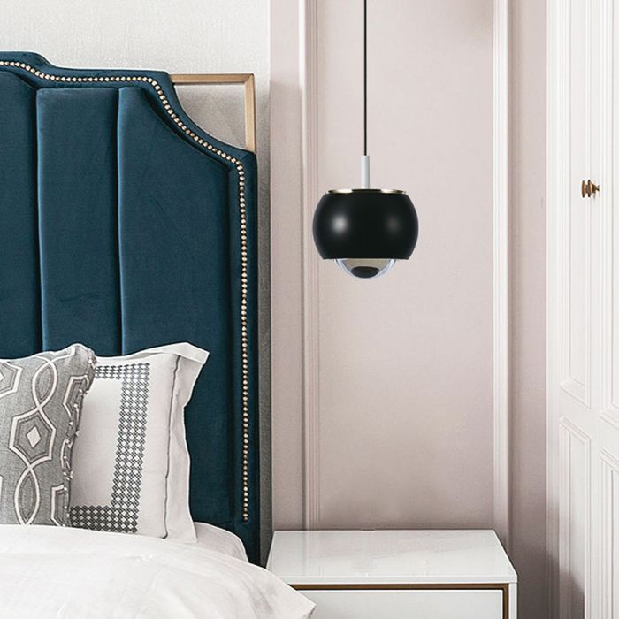 9W(1000Lm) LED dizaina gaismeklis, V-TAC, IP20, melns, neitrāli balta gaisma 4000K