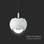 9W(1000Lm) LED designarmatur, V-TAC, IP20, vit, varmvitt ljus 3000K