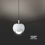 9W(1000Lm) LED designarmatur, V-TAC, IP20, vit, neutralvit 4000K