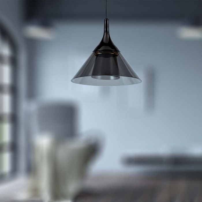 9W(1000Lm) LED-designarmatur, V-TAC, IP20, svart, neutralvit 4000K