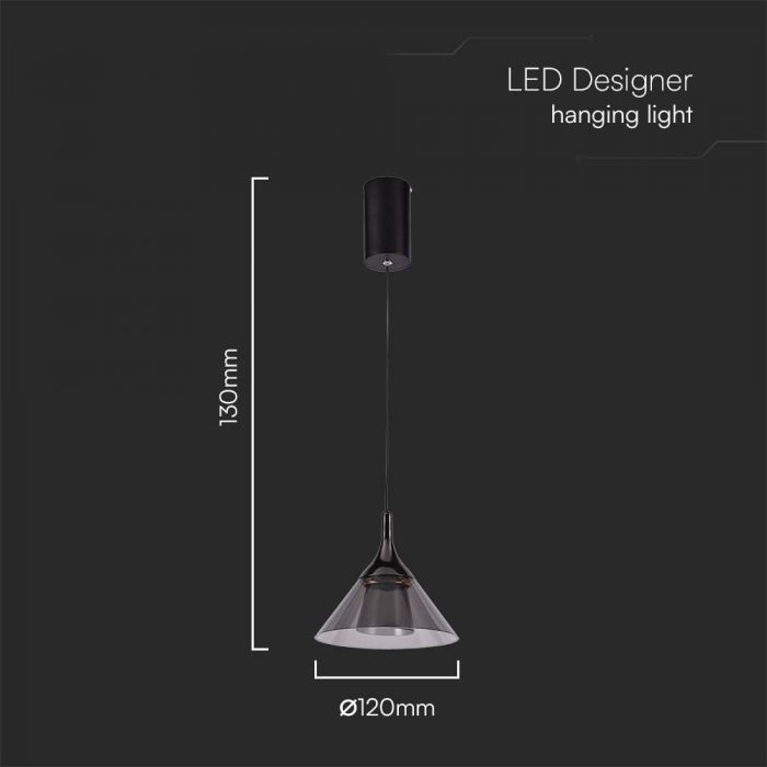 9W(1000Lm) LED design lamp, V-TAC, IP20, black, neutral white light 4000K