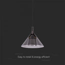 9W(1000Lm) LED-designarmatur, V-TAC, IP20, svart, neutralvit 4000K