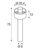 MAX 13W E27 PHOTONI CYL POLE 75 uz virsmas montējams LED gaismeklis, melns, IP65, IK08
