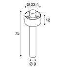 MAX 13W E27 PHOTONI CYL POLE 75 surface-mounted LED luminaire, rust, IP65, IK08