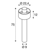 MAX 13W E27 PHOTONI CYL POLE 75 uz virsmas montējams LED gaismeklis, rūsas, IP65, IK08