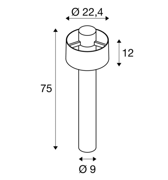 MAX 13W E27 PHOTONI CYL POLE 75 uz virsmas montējams LED gaismeklis, rūsas, IP65, IK08