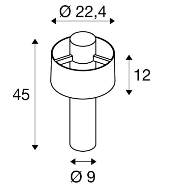 MAX 13W E27 PHOTONI CYL POLE 45 uz virsmas montējams LED gaismeklis, melns, IP65, IK08