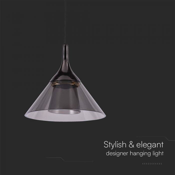 9W(1000Lm) LED-designarmatur, V-TAC, IP20, svart, varmvitt ljus 3000K