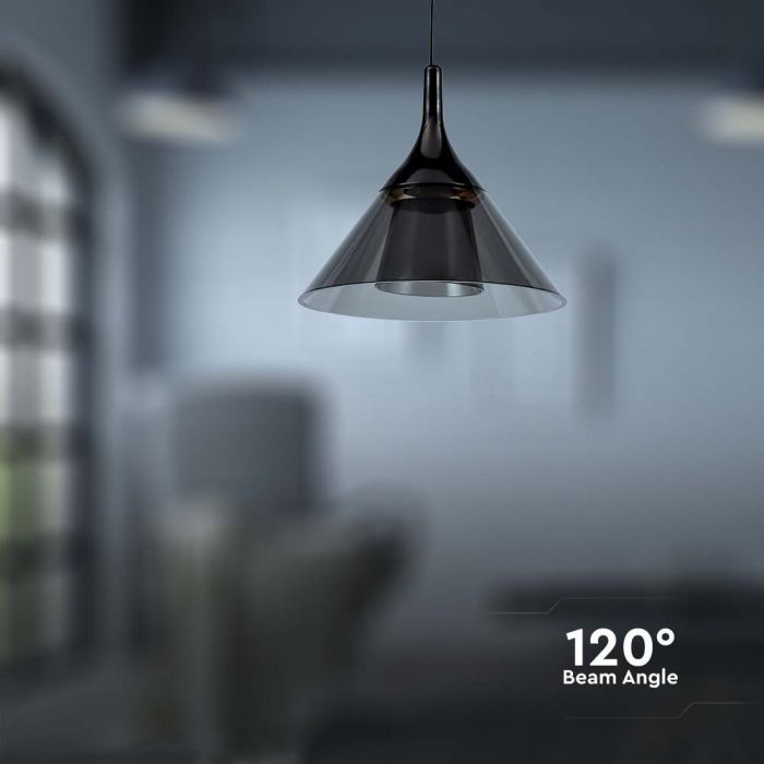 9W(1000Lm) LED-designarmatur, V-TAC, IP20, svart, varmvitt ljus 3000K
