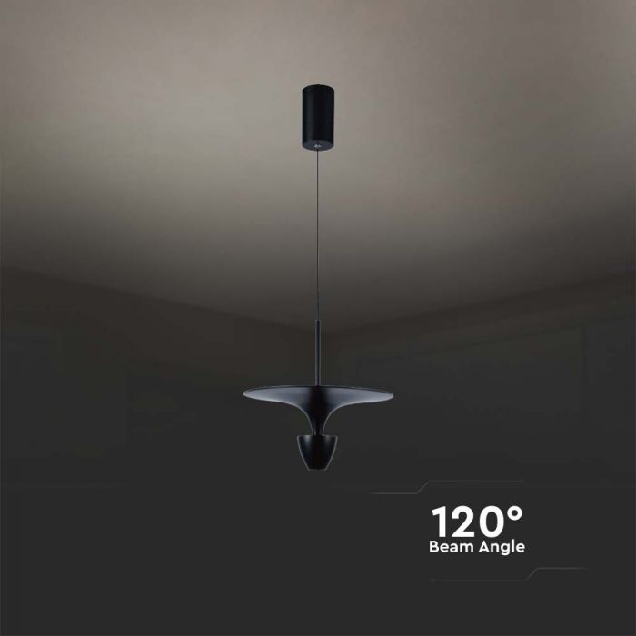 9W(1000Lm) LED-designarmatur, V-TAC, IP20, svart+guld, neutralvit 4000K