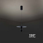 9W(1000Lm) LED-designarmatur, V-TAC, IP20, svart, varmvitt ljus 3000K