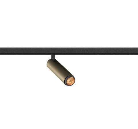 9.8W(530Lm) 48V DALI GRIP! S LED cilindrveida sliežu gaismeklis, IP20, IK02, dimmējams, bronzas/melns, silti balta gaisma 2700K