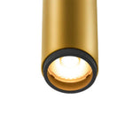 9.8W(530Lm) 48V DALI GRIP! S LED cilindrveida sliežu gaismeklis, IP20, IK02, dimmējams, zelta/melns, silti balta gaisma 2700K