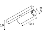 9.8W(350Lm) DALI track luminaire, IP20, IK02, dimmable, white/black, warm white light 3000K
