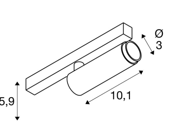 9.8W(350Lm) DALI track luminaire, IP20, IK02, dimmable, white/black, warm white light 3000K