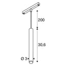 9.8W(350Lm) 48V DALI GRIP! S LED sliežu gaismeklis, IP20, IK02, dimmējams, balts/melns, silti balta gaisma 3000K