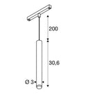 9.8W(530Lm) 48V DALI GRIP! S LED iekarams sliežu gaismeklis, IP20, zelta/melns, dimmējams, silti balta gaisma 2700K