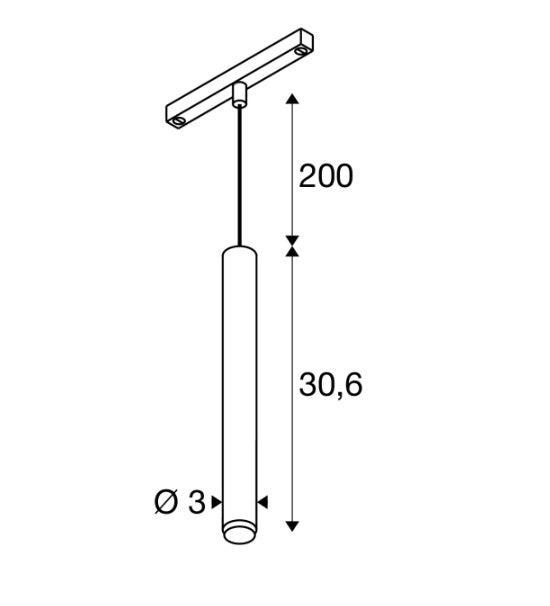 9.8W(610Lm) 48V DALI GRIP! S светодиодный трековый светильник, IP20, белый/черный, диммируемый, теплый белый свет 3000K