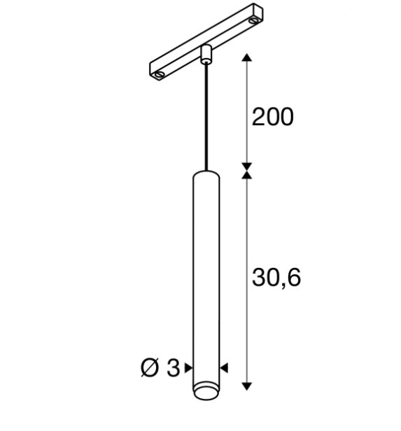 9.8W(350Lm) DALI LED iekarams sliežu gaismeklis, IP20, IK02, dimmējams, silti balta gaisma 200-3000K