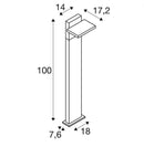 6,8W(600/650Lm ABRIDOR POLE 100 HYBRID pinnapealne LED-valgusti koos anduriga, matt antratsiit, P65, IK07, soe valge valgus 2200/2700 K