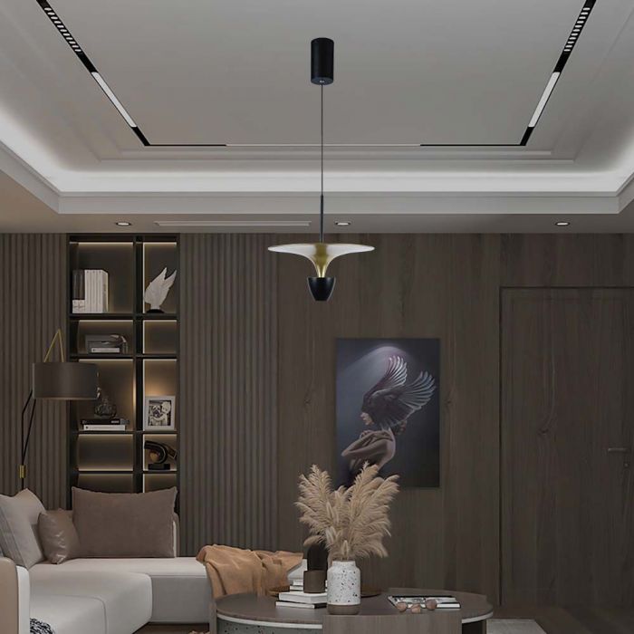 9W(1000Lm) LED designarmatur, V-TAC, IP20, svart+grön, varmvitt ljus 3000K