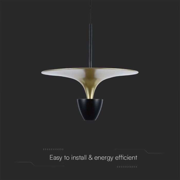 9W(1000Lm) LED designarmatur, V-TAC, IP20, svart+grön, varmvitt ljus 3000K