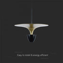 9W(1000Lm) LED designarmatur, V-TAC, IP20, svart+grön, varmvitt ljus 3000K